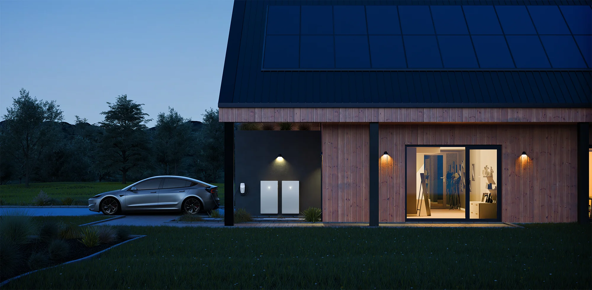 Tesla Powerwall and home EV charger installed by Solargain